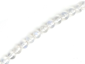 Blue Rainbow Moonstone 4mm Smooth Rounds Smooth Rounds Bead Strand, 15" strand length