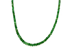 Tsavorite 3-4mm Rondelle Bead Strand Approximately 16" in Length. Includes Silver Clasp.